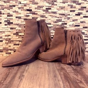 Suede Fringe Booties